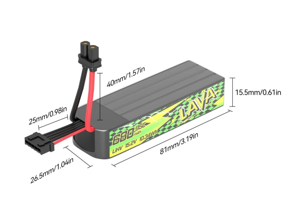 23121 2 lava ii 4s battery 680mah dimensions 1024x1024 1 BetaFPV LAVA II 4S 680mAh 95C 2vnt.