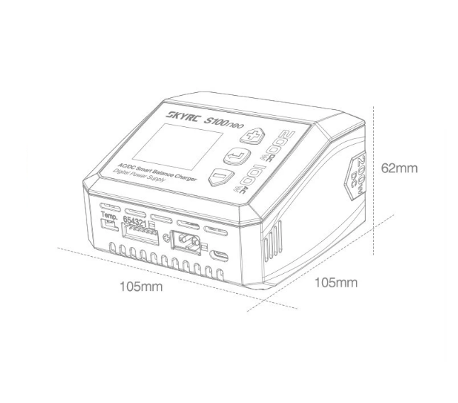 XT60x1 Charger SkyRC S100neo AC 100W DC 200W Smart Balance - Image 4
