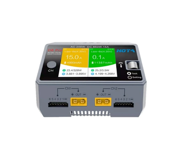 XT60x2 Charger 1 HOTA D6 Pro 325W 15A 1-6S Dual AC/DC - Image 3