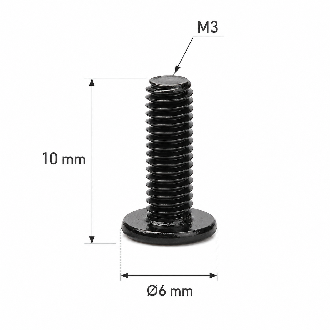 2 M3x10 Screw Flat Head 2 M3x10 Flat varžtas - Image 2