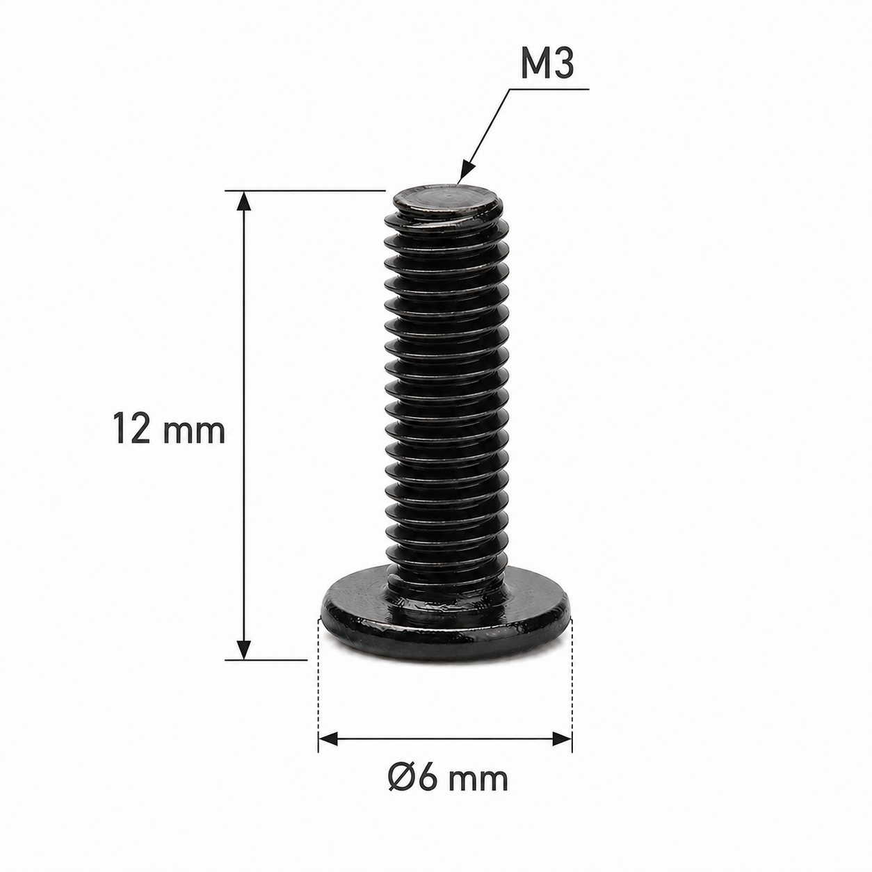 2 M3x12 Screw Flat Head M3x12 Flat varžtas - Image 2