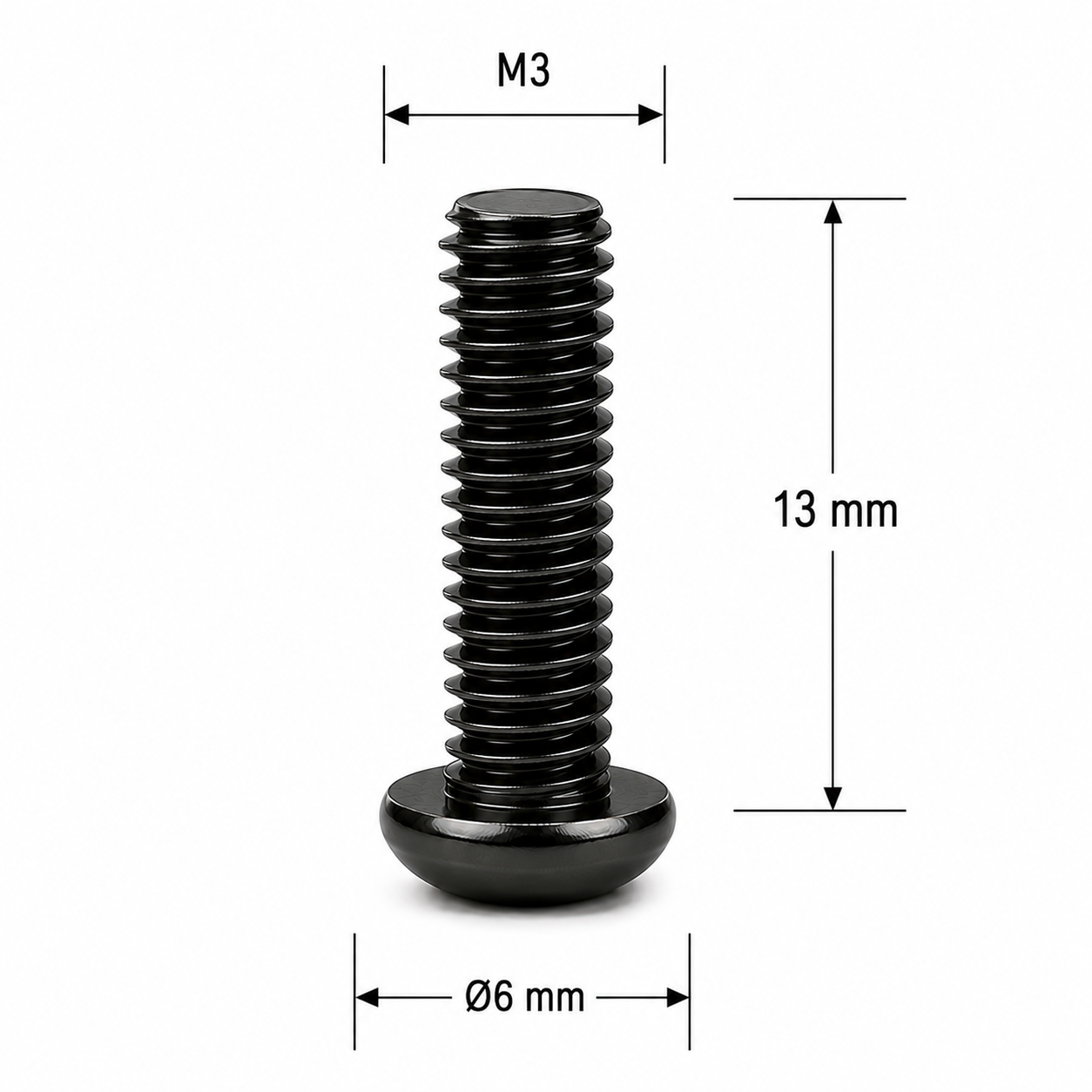 2 M3x13 Screw Mushroom Head M3x13 Mushroom varžtas - Image 2