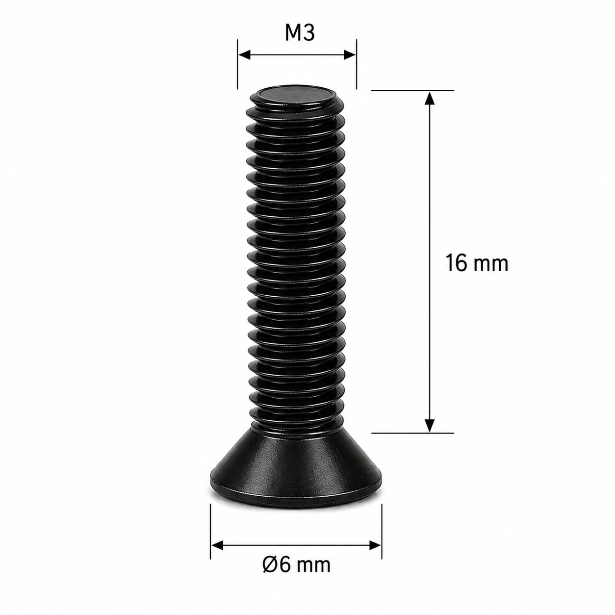2 M3x16 Screw Countersink Head 2 M3x16 Countersink varžtas - Image 2