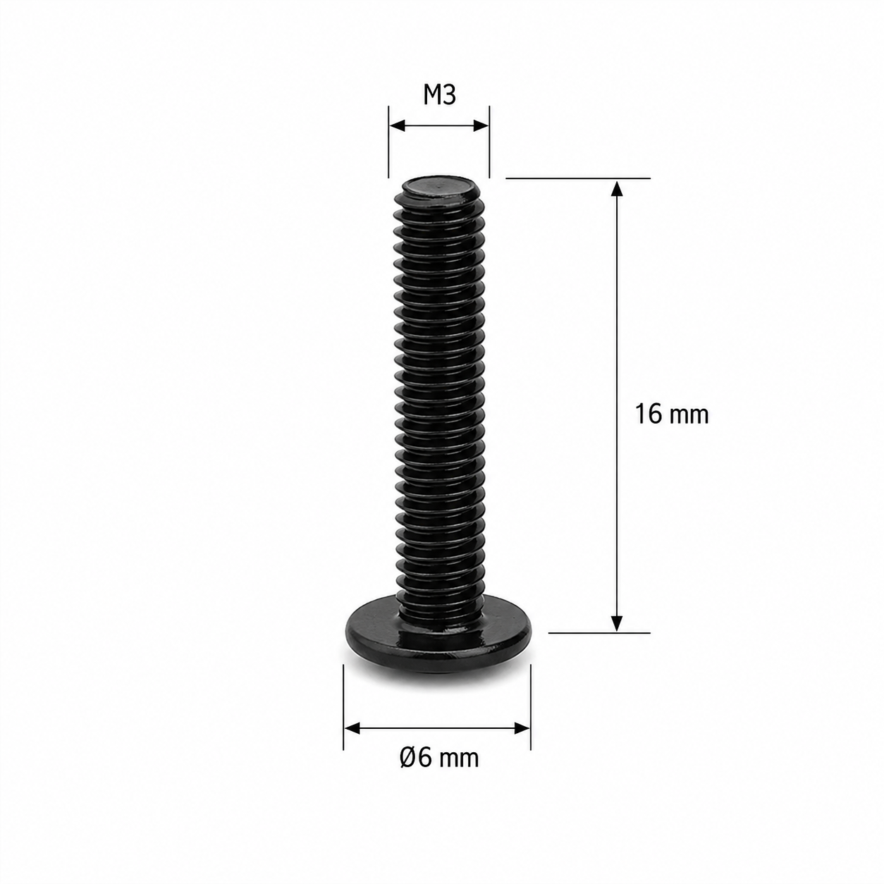 2 M3x16 Screw Flat Head M3x16 Flat varžtas - Image 2