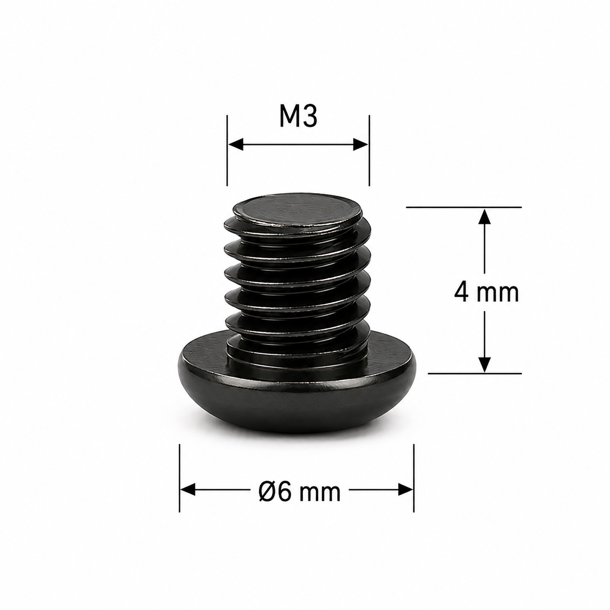 2 M3x4 Screw Mushroom Head M3x4 Mushroom varžtas - Image 2
