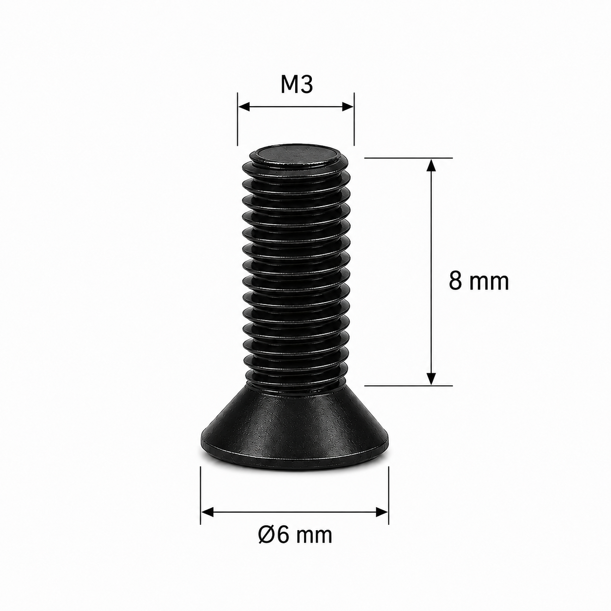 2 M3x8 Screw Countersink Head M3x8 Countersink varžtas - Image 2