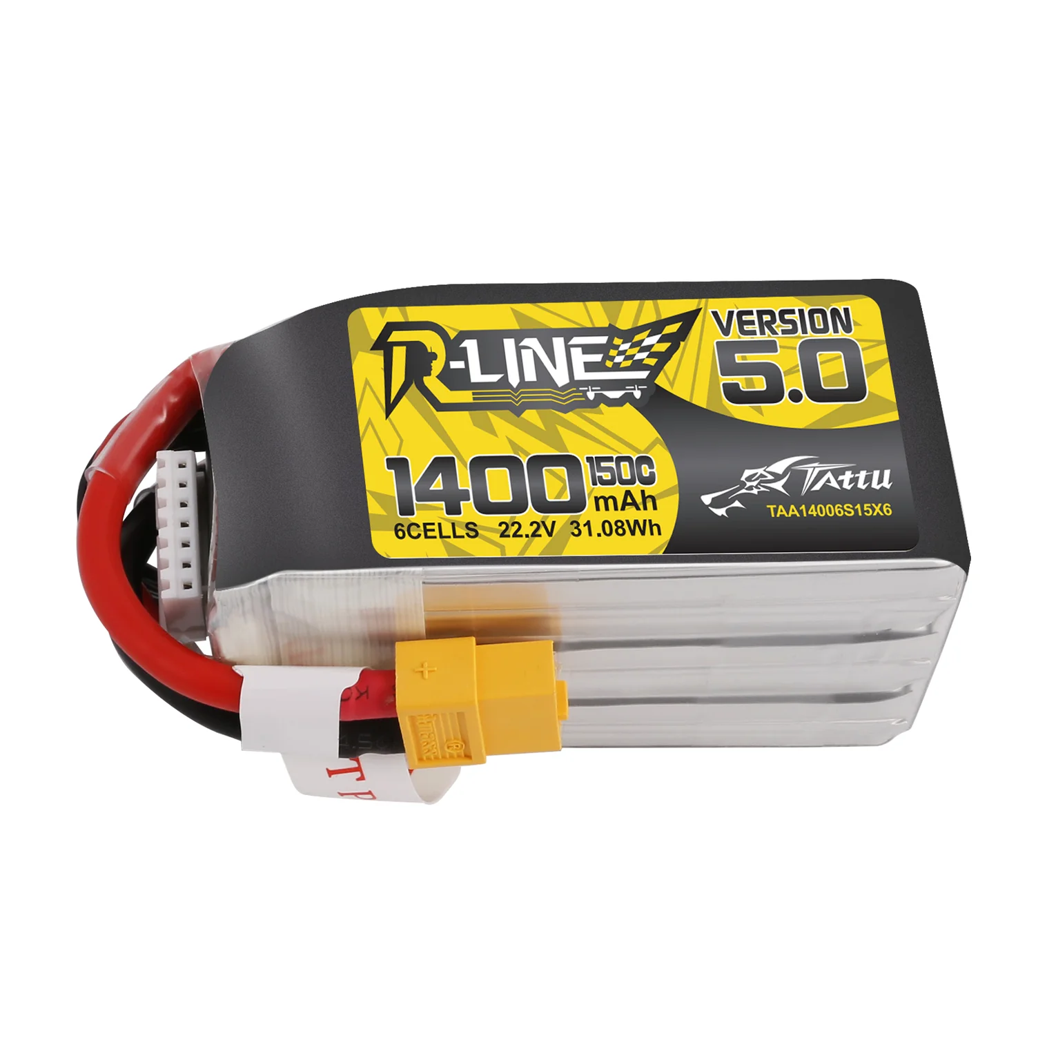Tattu R-Line V5.0 1400mAh 22.2V 150C 6S XT60 Li-Po